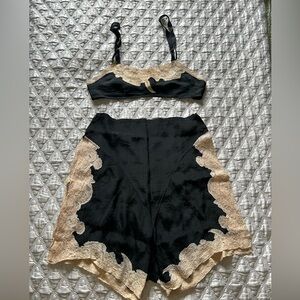 Vintage lingerie set - tap pants and bralette - Size S